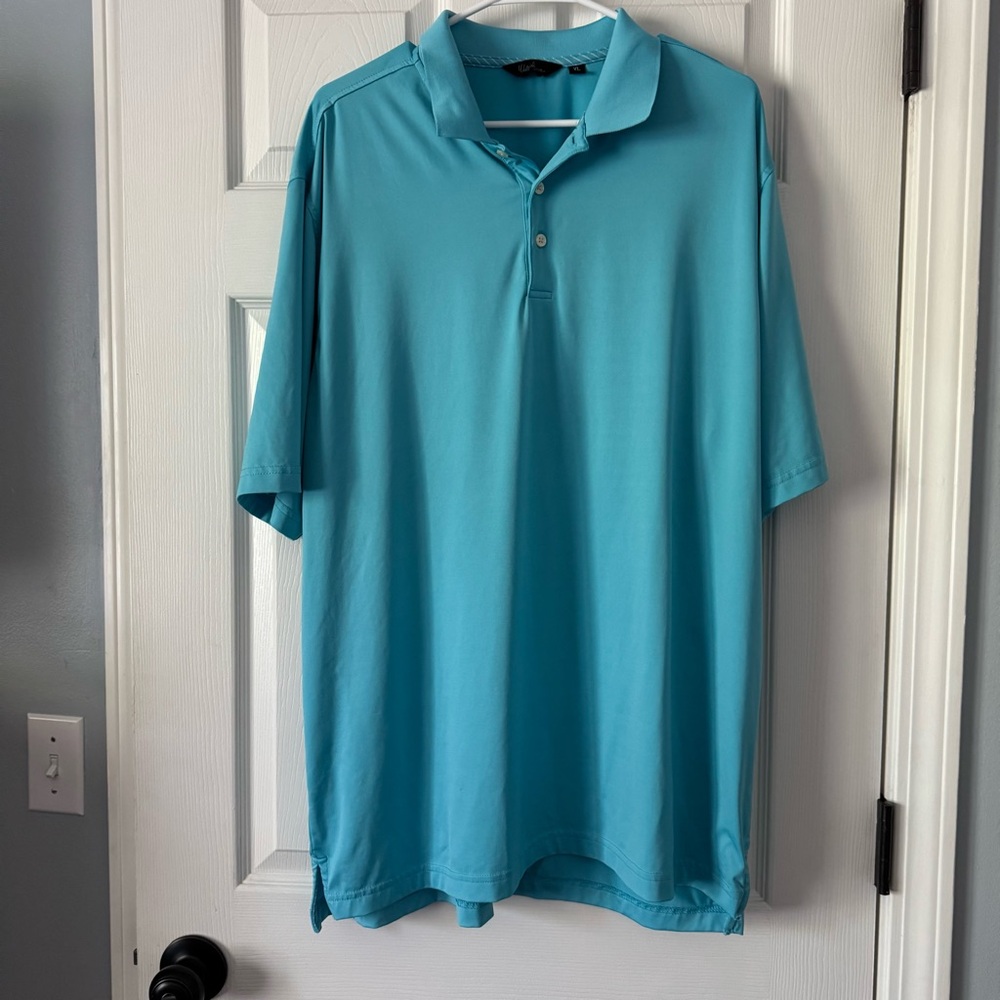 Walter Hagen Men’s Aqua Blue Polo Golf Short Sleeve Shirt Size XL